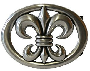 Dark Dreams Gothic Mittelalter LARP Buckle Schnalle für Gürtel Lilie II silberfarbig