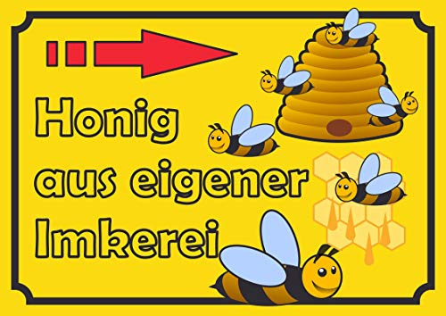 HB-Druck Verkaufsschild Schild Honig rechts A3 Rückseite selbstklebend