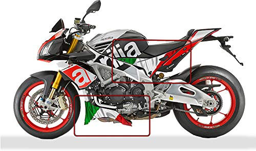 Aprilia Tuono V4 1100 Factory italienische Flagge Bauch und Seitenwand Grafik Satz