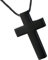 Cupimatch Herren Halskette, Exquisit Edelstahl Kruzifix Kreuz Anhänger mit verstellbar Lederband Kette Halsband, Schwarz