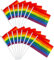 TRIXES 15 Banderas del Palo que Agitan a Mano del Orgullo del Arco Iris - Minibanderas Multicolores de mano para eventos LGBT Orgullo Gay - Accesorios - Banderas Pequeñas 21 x 14 cm