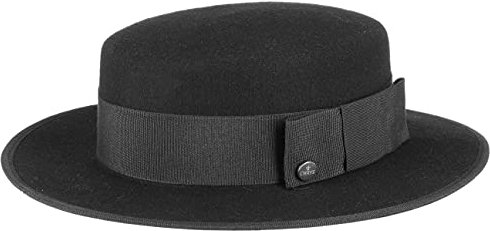 LIERYS Filzhut Kreissäge Damen Herren Sombrero Cordobes Made in Italy Spanischer Wollhut Flamenco mit Ripsband Sommer Winter schwarz 59 cm