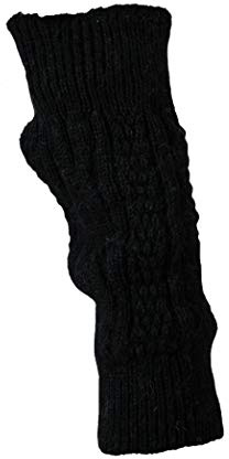 Damen Armstulpen Alpaka Schwarz One Size 20 cm