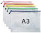 A3 Document Folder File Zipper Bags Plastic Wallets Folder Extra Thick (A3-5PCS)
