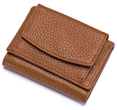 FORRICA Portefeuille Femme Petit Blocage RFID Porte Monnaie Cuir Vachette Léger Compact Porte Cartes Portefeuilles Filles Poche à Monnaie Jaune B