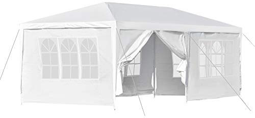 Outsunny 6 x 3(m) Gazebo Canopy Party Tent with 6 Removable Side Walls for Outdoor Event with Windows and Doors, White