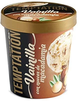 DIA TEMPTATION helado de vainilla con nueces de macadamia tarrina 350 gr