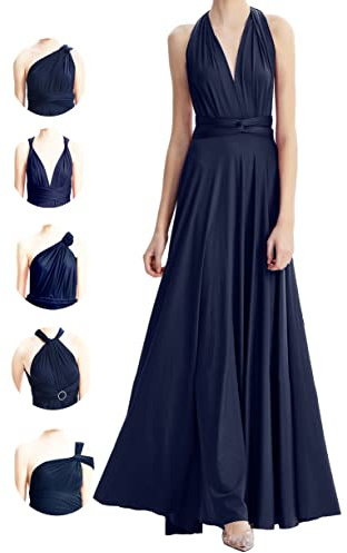 INFIWING Infinity Kleid mit Bandeau Brautjungfernkleider, Lang Einheitsgröße Wickelkleid Damen, Multiway Kleid Hochzeitsgäste Trauzeugin Kleid