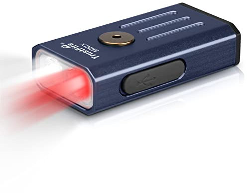 TrustFire MINIX Linterna LED Recargable para Llavero, Infantil Pequeña, 5 Colores, USB, Buen Regalo para Chicos (Luz Blanca + Luz Roja)