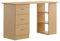 HOMCOM Bureau avec Rangement, Table Informatique 120 x 50 cm, Bureau d'ordinateur avec étagères et tiroirs, pour Petits espaces, Chambre à Coucher, Aspect Bois Clair