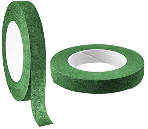 Bessy shop 2 Rotoli Nastro Fiorista Verde, Adesivo Nastro per Fioristi, Nastro Fiore,Nastro Fioristi per Bouquet, Confezionamento di Fiori, Produzione Artigianale, Corona Nozze,27m*12mm