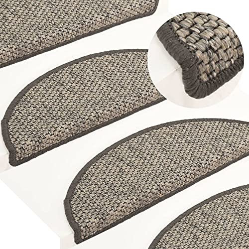 Gawany 15 STK. Treppenmatte mit Klebebändern Stufenmatte Stufenschoner Treppenschoner Treppenteppich Treppenschutz Matte 65x25 cm Anthrazit