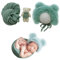 3 Stück Neugeborenen Fotografie Prop Wraps & Bär Puppe - DIY Foto Requisiten, Baby Hut & Headwrap - Säugling Wrap Decke Kostüm Fotoshooting für 0-6 Monate