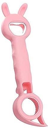 4 in 1 Multi Jar Grip Opener for Beer, Cans, Drinks Kitchen Tools Easy to Use for Children, Seniors with Arthritis Suffering (Pink)