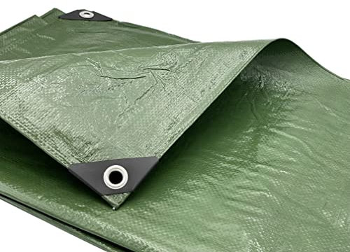 Bâche imperméable 5 x 8 m Vert 110 g/m² avec anneaux métalliques - Protection multifonction (1 pièce, 5 x 8 m)