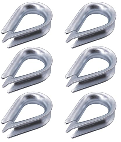 (6 Stück) DIN 6899B Drahtseilkausche 12 mm, Kabelschuh Herz für Stahlseile Kabelmanipulation (6 Stück, 12 mm)