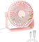 Maxesla USB Desk Fan, 4 Speeds Table Fan with Strong Airflow & Quiet Operation, 5.5 Inch Mini, 360°Rotatable Portable USB for Desktop Office Home Bedroom Car Outdoor Travel, Pink