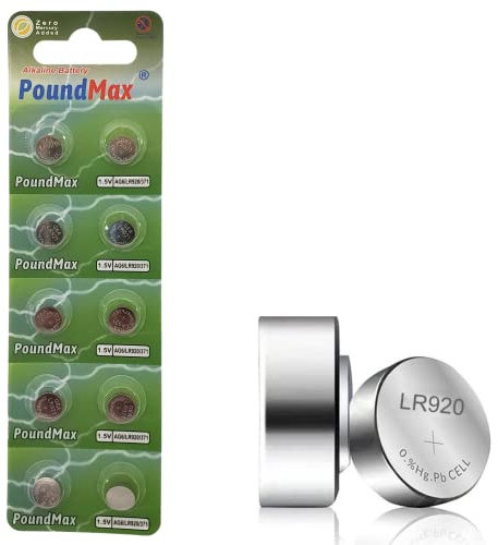10 batterie alcaline a bottone AG6 370 371 LR921 LR69 SR920SW LR920 1,5 V PoundMax