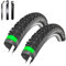 2 x Schwalbe SMART SAM Plus Performance Fahrradreifen DD GreenGuard Pannenschutz E-50 Fahrrad Mantel Decke 57-559 (26,0 x 2,25) inkl. Reifenheber