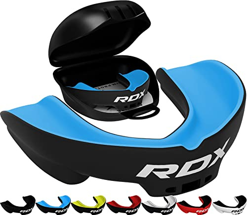 RDX Mundschutz Kampfsport, Zahnschutz für Sport, Ideale Atmung und Anpassbar, Zahnschutz Zum, MMA Kickboxen Hockey Football Muay Thai Rugby Mit Praktischer Aufbewahrungsbox, Erwachsene Junior