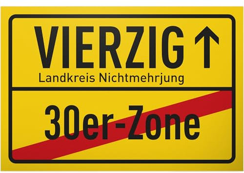 DankeDir! Vierzig Ortsschild - Schild 30 x 20 cm - 40 Jahre Männer & Frauen Geburtstagsgeschenk 40er Geschenk 40. Geburtstag - Geburtstagsdeko Partydeko Geschenkidee Geburtstagskarte