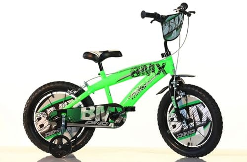 Bici per Bambino Bicicletta Dino Bikes BMX Verde Taglia 12 - 14 - 16 (Cerchio 16 Pollici)