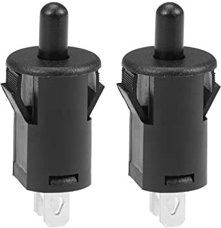 Rebower Puerta Luz Interruptor PB35 Momentáneo Normalmente Cerrado Reemplazo Interruptor, [para Refrigerador o Congelador Aplicaciones Iluminación] - AC 250V 3A/Negro/2uds
