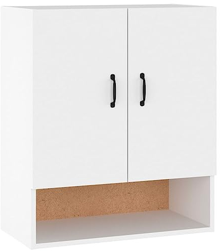 vidaXL Wandschrank Hängeschrank Lagerschrank Bücherschrank Schrank Aufbewahrungsschrank Wohnzimmer Schlafzimmer Weiß 60x31x70cm Holzwerkstoff