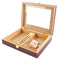 Zedern-Massivholz-Humidor, tragbarer kubanischer Humidor, visueller Schiebedach-Humidor, Klavierlack, großes Fassungsvermögen, 10–18 Stück,Red