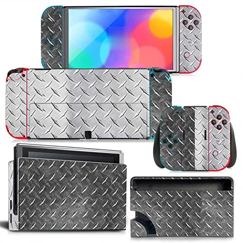 RESKIO Adesivo per Switch OLED Skin Sticker Decal Cover per Switch OLED Console Skin Dock Joy con Wrap Full Wrap Skin per NS OLED Vinyl 14866 Adesivo Presa
