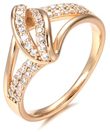 YAHOYA Natürlicher Zirkon Braut Ehering 585 Roségold Mode Kreuz Kristall Ringe für Frauen Beach Party Vintage Schmuck