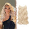 FESHFEN Invisible Hair Extensions Secrets Haarverlängerungen mit Draht Honigblond Gemischt Platinblond Synthetisch Verstellbar Lockiges Haar Langes Gewelltes Geheimes Haarteil für Frauen 45cm
