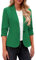 Roskiky - Blazer da donna, elegante, giacca, manica 3/4, da affari, casual, abiti per il lavoro, Verde, L