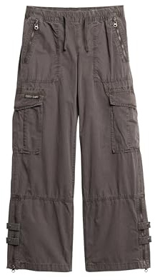 Superdry Damen Vintage Cargohose mit niedriger Leibhöhe Stonewash Taupe Braun 40