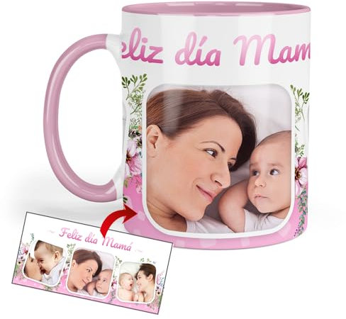 Kembilove Tazas personalizadas con foto - Especial Dia de la Madre - Tazas de cafe de 350 ML - Taza desayuno - Regalos para madres - Tazas originales para regalar a mamá (Modelo 6)