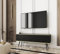 3E 3xE living.com TV- Schrank mit Lamellen in Schwarzer Farbe mit Schwarzen Beinen, D: L: 135 cm, H: 53 cm, T: 32 cm