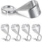 4Pcs Silver Bails for Pendants Clasp with Open Loop, Bails for Jewelry Making Pendant Bail Connector for Necklace Jewelry Making