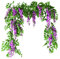 Artificial Flowers Vine,Fake Wisteria Hanging Vine Flower Vine Garlands,1.8m Artificial Garden Screening Fence Hedge Screen Expanding Leaf Trellis -Artificial Hedges Panels Roll-purple