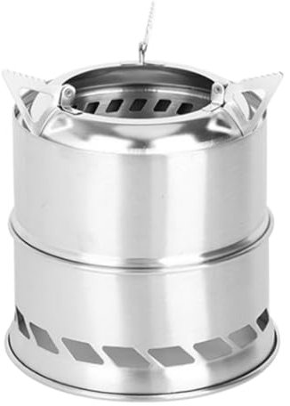 Portable Mini Stove Camping Wood Stove Lightweight Stove for Outdoor Cooking Picnic BBQ Hiking Silver, Wood Alcohol Stove