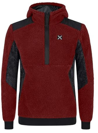 MONTURA Nomad 2 Maglia Uomo MMZC78X61 Colore Rosso Tobacco Felpa con Cappuccio in Pile Polartec Calda, Invernale L
