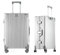 Koffer 100% Aluminium Reisekoffer Bordkoffer Hartschalen-Koffer Trolley Rollkoffer Handgepäck Teleskopgriff, TSA, 4 Rollen (M,Silber)