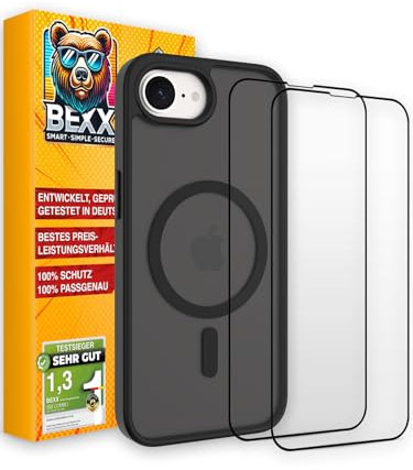 BEXX 360 GUARD | Rundum-Sorglos-Paket | Für iPhone 16e 2025 | Stoßfeste Hülle + 2x 9H Hochleistungs Schutzgläser | Maximaler Rundumschutz | Für MagSafe