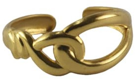 Wasserfester Goldring Damen – Verstellbarer Ring, Anlaufsicher, 18K Vergoldeter Edelstahlring, Schmuck Geschenk für Frauen mit Geschenkbox, Minimalistischer Goldring für Frauen