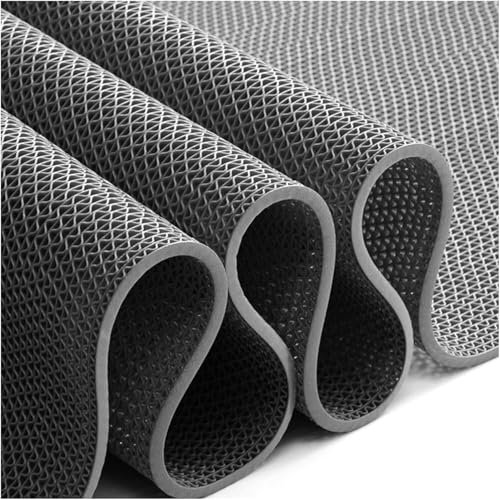 -Slip-Matte Badezimmer Drainage Anti-Rutschmatte, PVC ausgehöhltes Drainage Fußmatte Gummibodenmatte Nassbereich Teppich für Schwimmbad Duschbad (grau, 0,9 x 4 m)