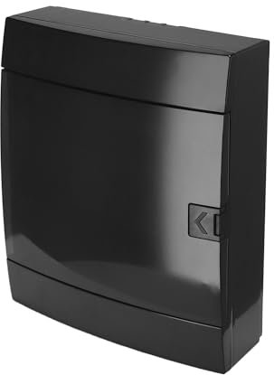 Coffret de Distribution Apparent 2 Rangée pour 24 Modules 112,5x286x340,5 mm IP40 - Noir Boîtier Électrique en ABS - Coffret Électrique pour Installations Intérieures - Horoz Electric