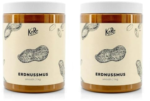 KoRo - Crema di arachidi 2 x 1 kg - 100% arachidi - Per piatti dolci e salati - Pratico formato doppio
