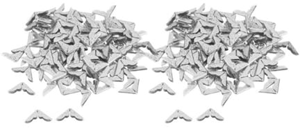 100-300pcs Scrapbooking Albums Corner Protectors Card File Menu Metal Book Laptop Corner Protector Scrapbooks Photo Albums Decor(Silver 200pcs)