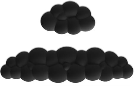 Fuhjythy Cloud Wrist Rest Pad Kit Keyboard Wrist Rest Mouse Wrist Rest Memory Foam Palm Rest for Keyboard Mouse Non-Slip Easy Install Easy to Use Black