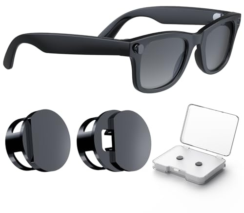 seynli 2 Pack LED Abdeckung für RayBan Meta Wayfarer, Skyler, Oakley Intelligente Brillen, Kamera-Anzeigeleuchtenabdeckung speziell für Meta Gen 2-Brillen, Kompakt und tragbar, Schwarz