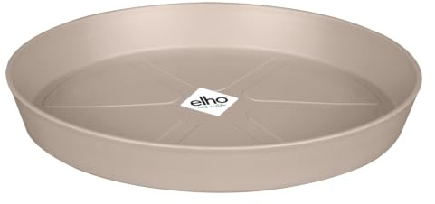 elho Loft Urban Saucer Round 28 - Saucer for Outdoor & Accessories - Ø 27.5 x H 3.5 cm - Beige/Mushroom Beige